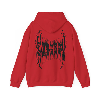 SKATING IS GAY but make it death metal Hoodie - Australian Shipping