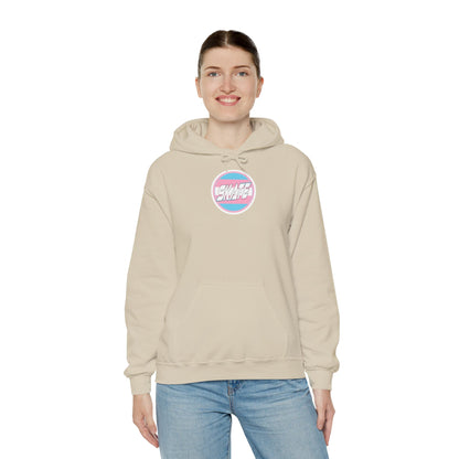 Add Custom Name - SKATE Trans Flag round logo Hoodie - Australian Shipping