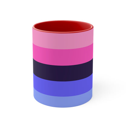 Omnisexual Pride Flag - love hearts - colourful accent mug