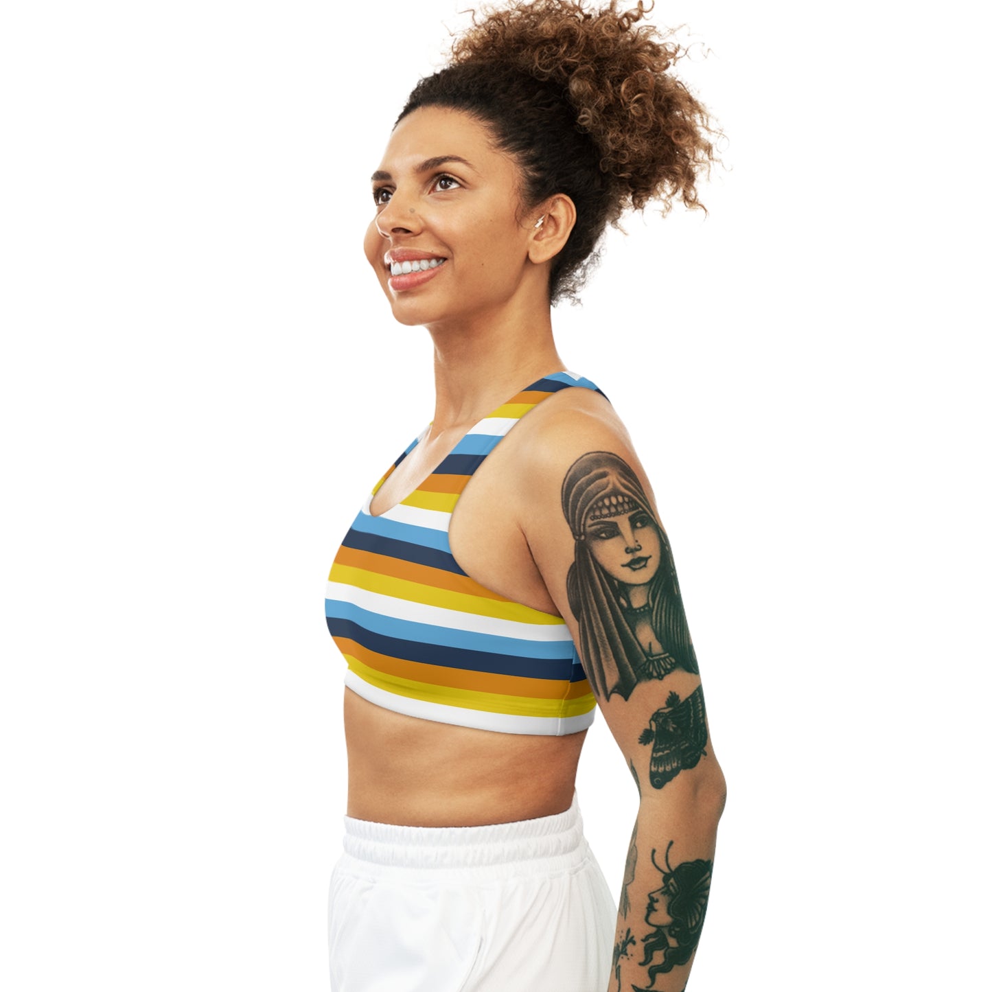 Aroace Aromantic Asexual pride flag seamless sports crop. LGBTIQAP+ active wear