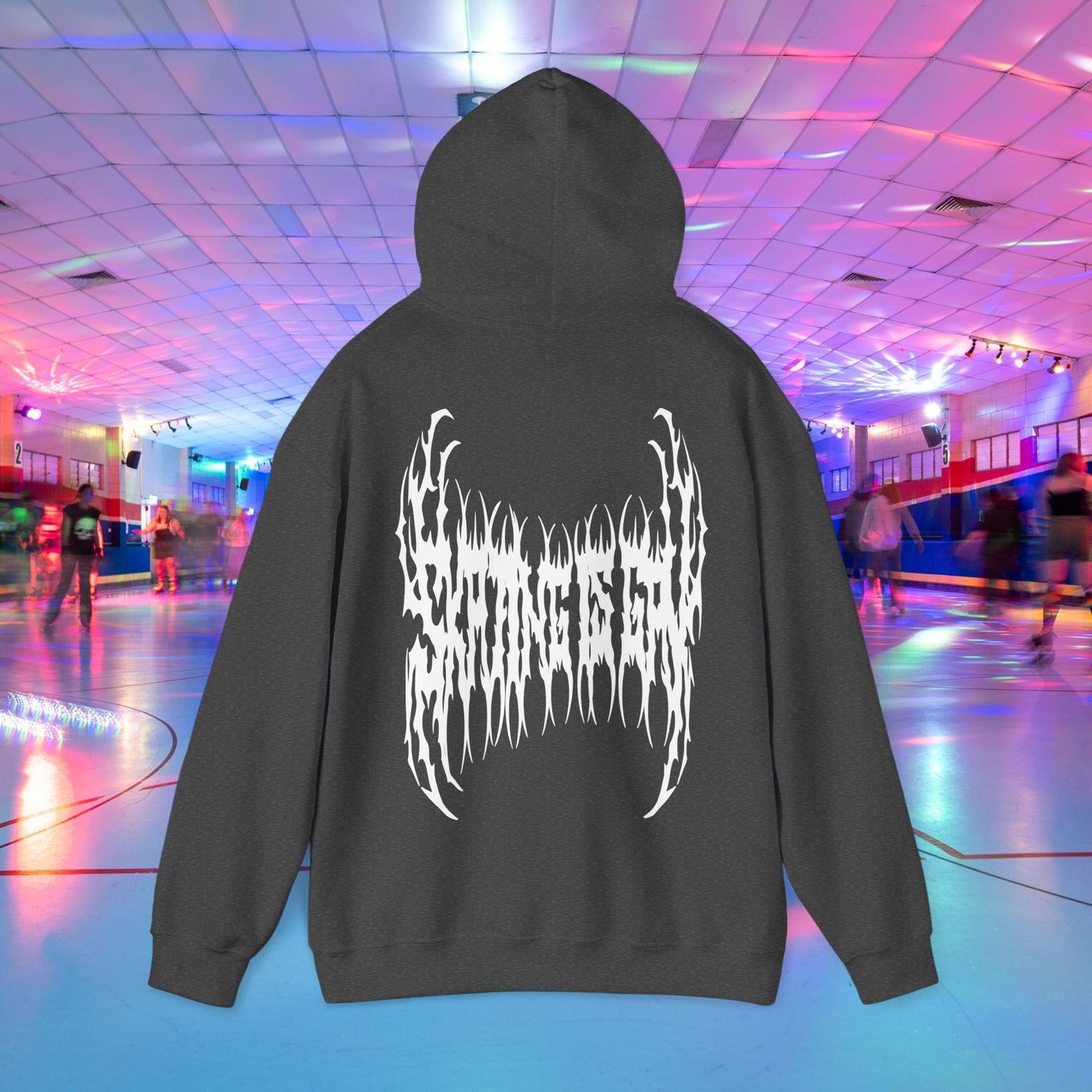 SKATING IS GAY but make it death metal Hoodie - Australian Shipping