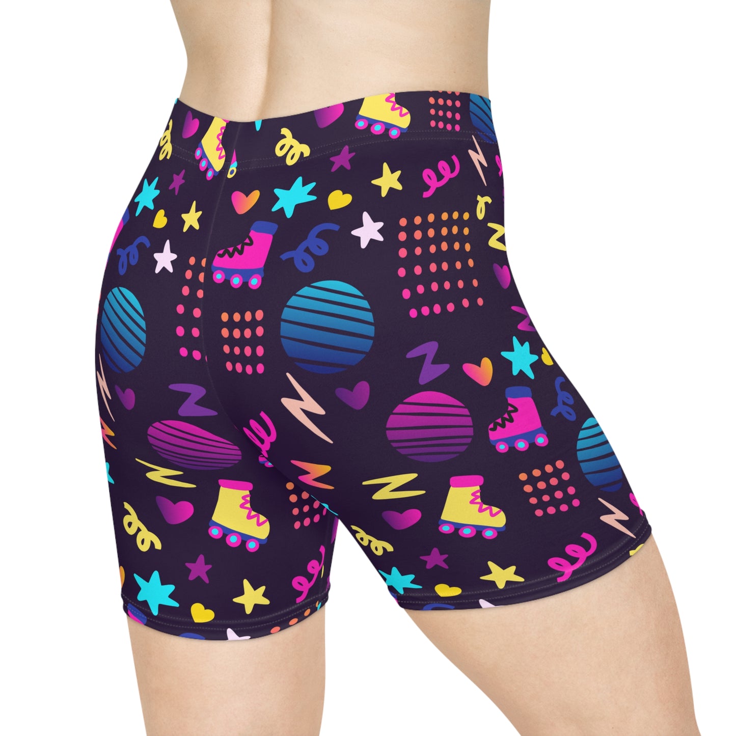 Retro Roller Skate Bike Shorts