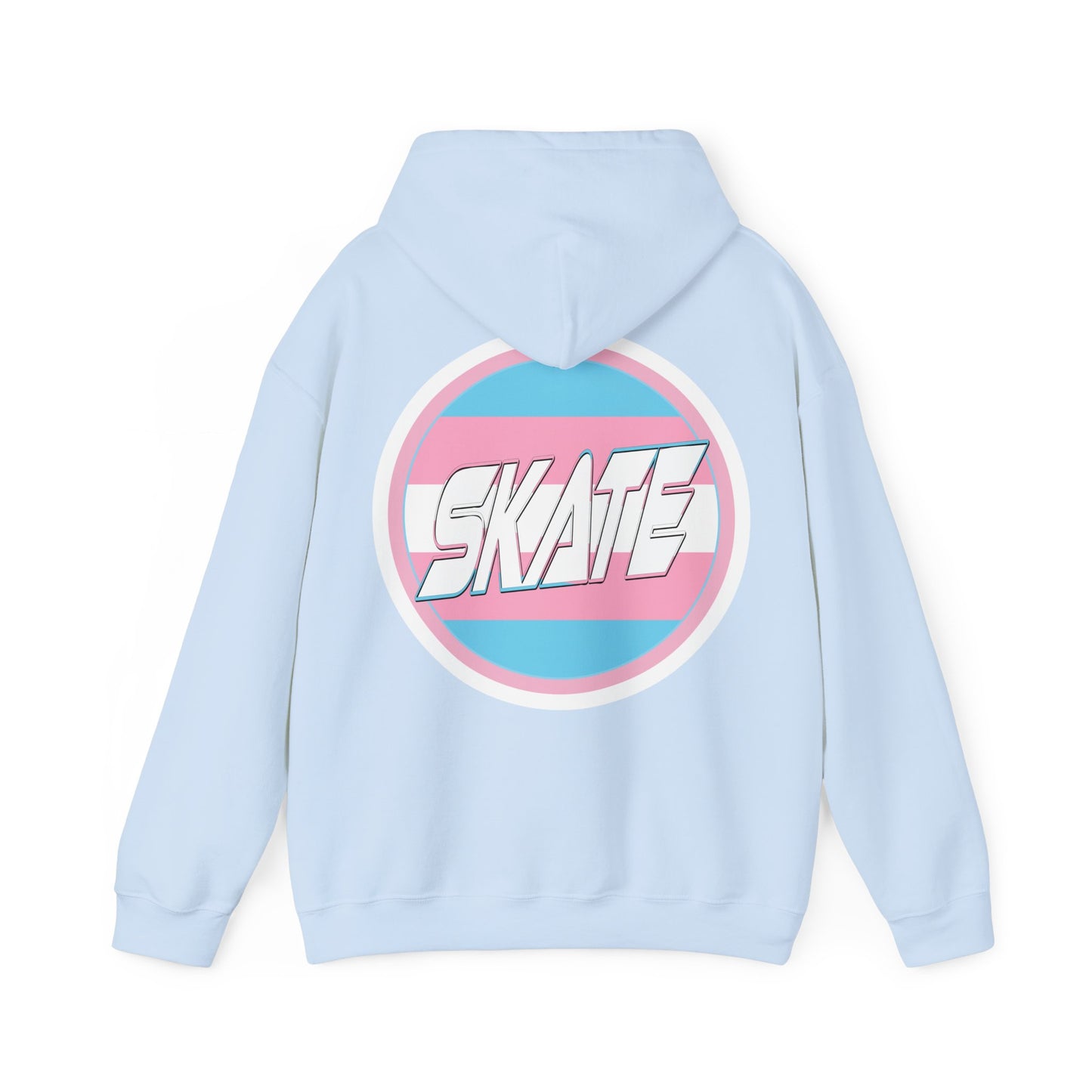 SKATE Trans Flag round logo Hoodie - Australian Shipping