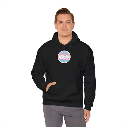 Add Custom Name - SKATE Trans Flag round logo Hoodie - Australian Shipping