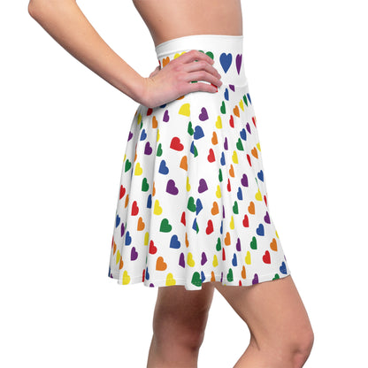 Rainbow Pride Hearts Skater Skirt