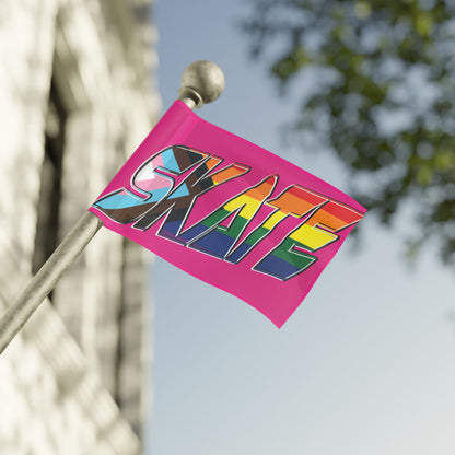 SKATE progress pride original logo flag - pink