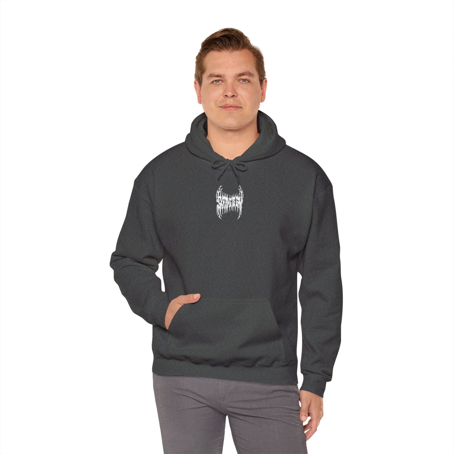 SKATING IS GAY but make it death metal Hoodie - Australian Shipping