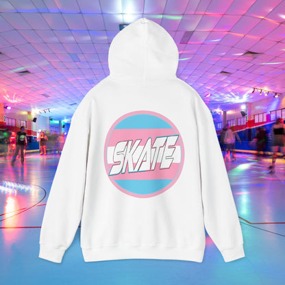 SKATE Trans Flag round logo Hoodie - Australian Shipping