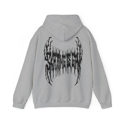 SKATING IS GAY but make it death metal Hoodie - Australian Shipping