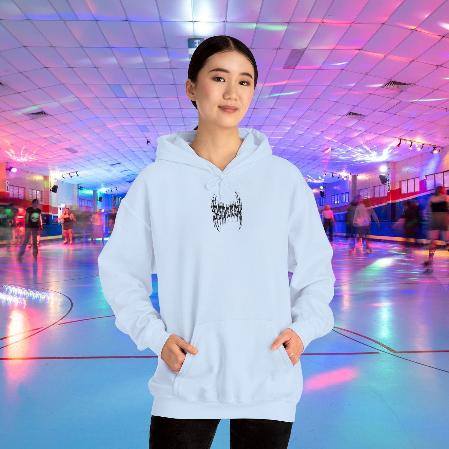 SKATING IS GAY but make it death metal Hoodie - Australian Shipping