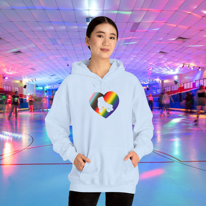 Make Skating Gay Again rainbow roller skate love heart Hoodie - Australian Shipping