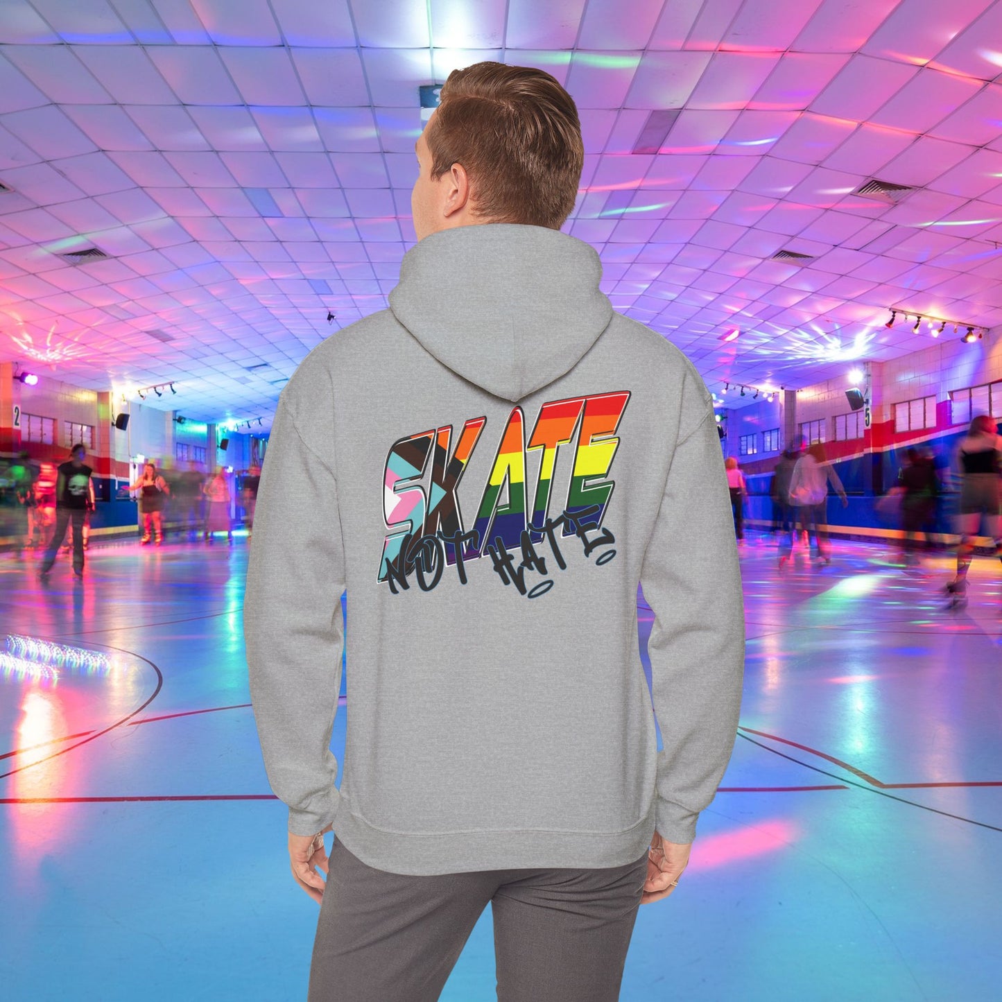 Skate Not Hate progress rainbow pride Hoodie - Australian Shipping