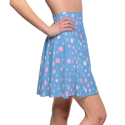 Subtle trans pride flag polka dot Skater Skirt