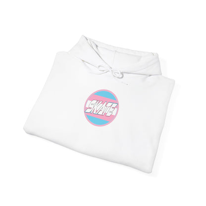 Add Custom Name - SKATE Trans Flag round logo Hoodie - Australian Shipping