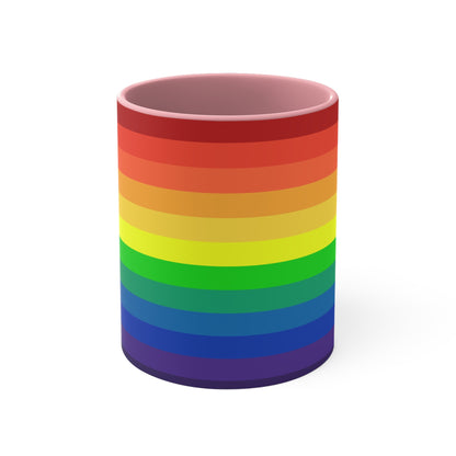 Rainbow pride flag gradient colourful accent mug