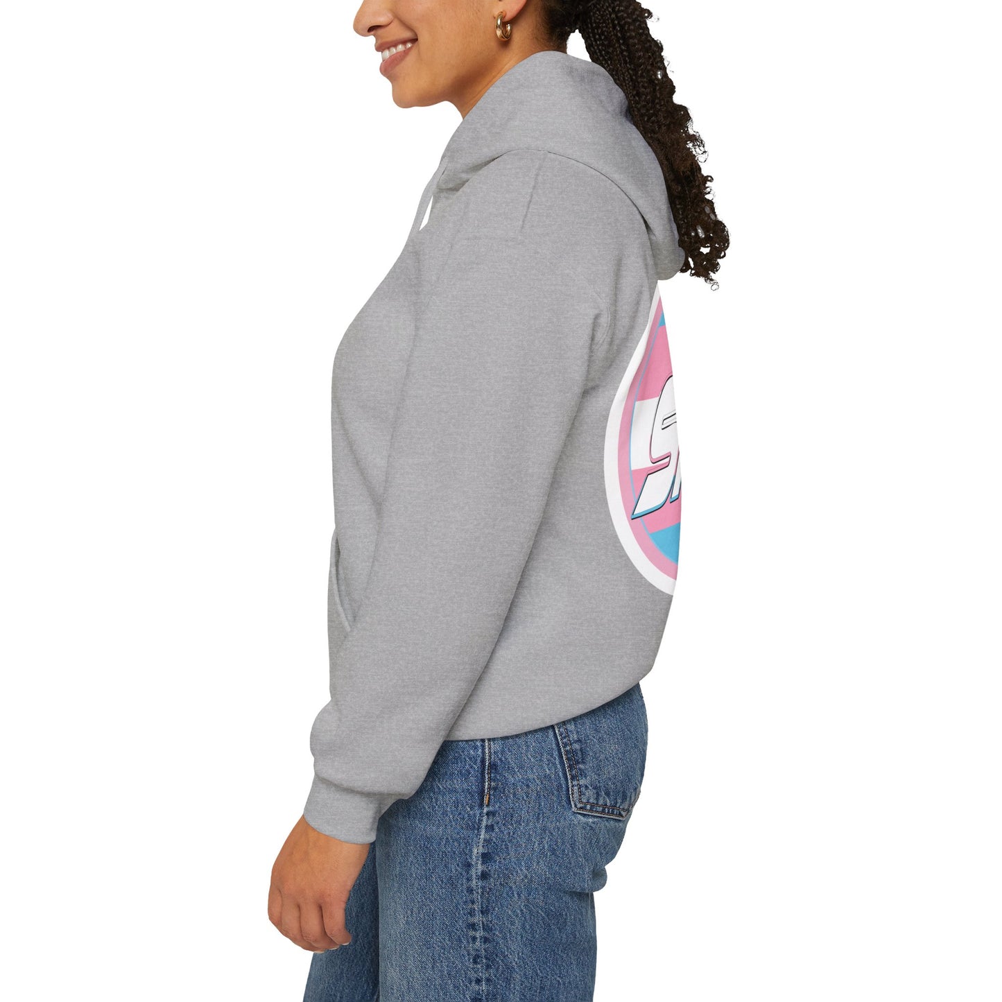 SKATE Trans Flag round logo Hoodie - Australian Shipping