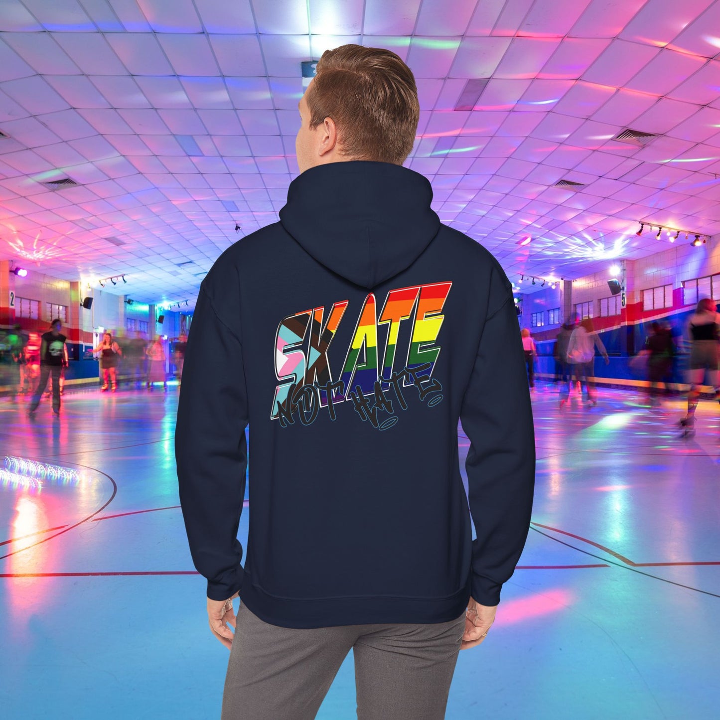 Skate Not Hate progress rainbow pride Hoodie - Australian Shipping