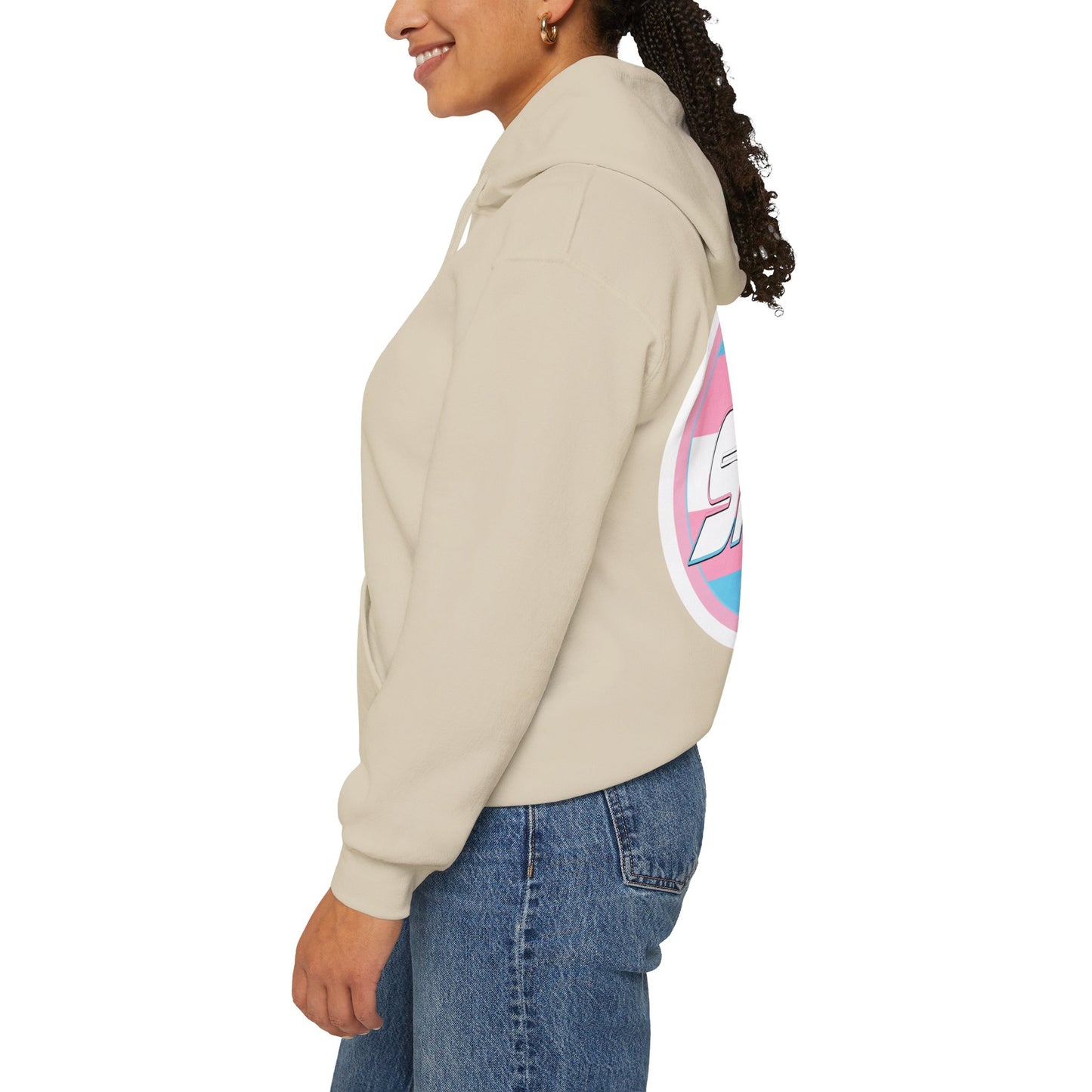 SKATE Trans Flag round logo Hoodie - Australian Shipping