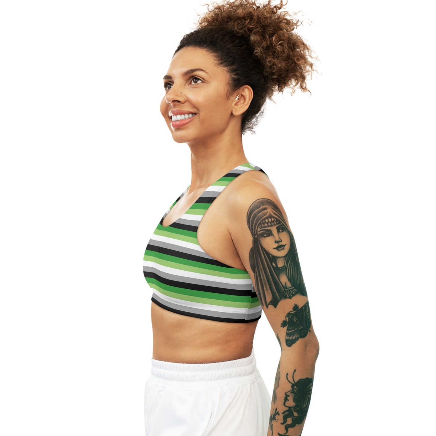 Aromantic pride flag seamless ports crop . Queer active wear