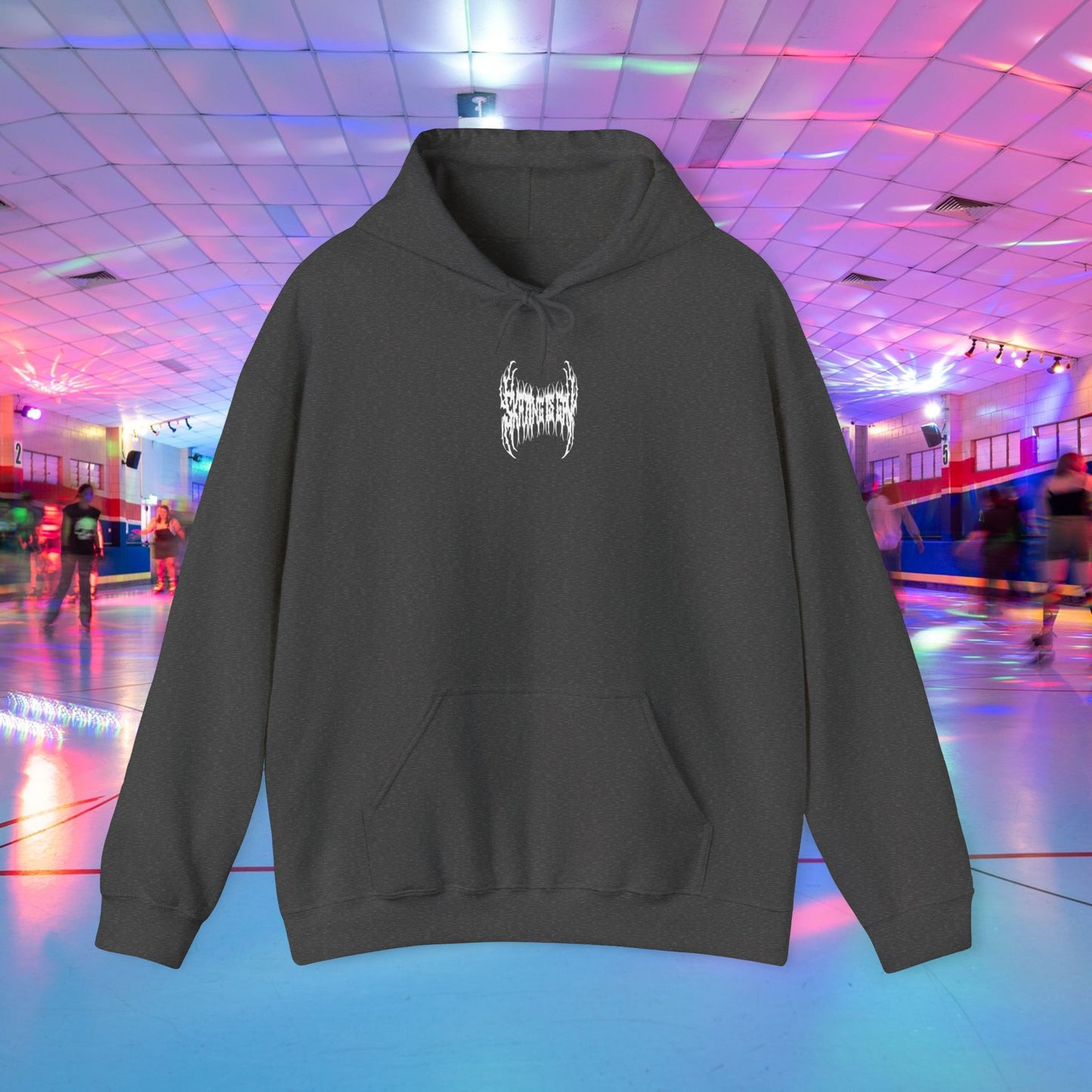 SKATING IS GAY but make it death metal Hoodie - Australian Shipping