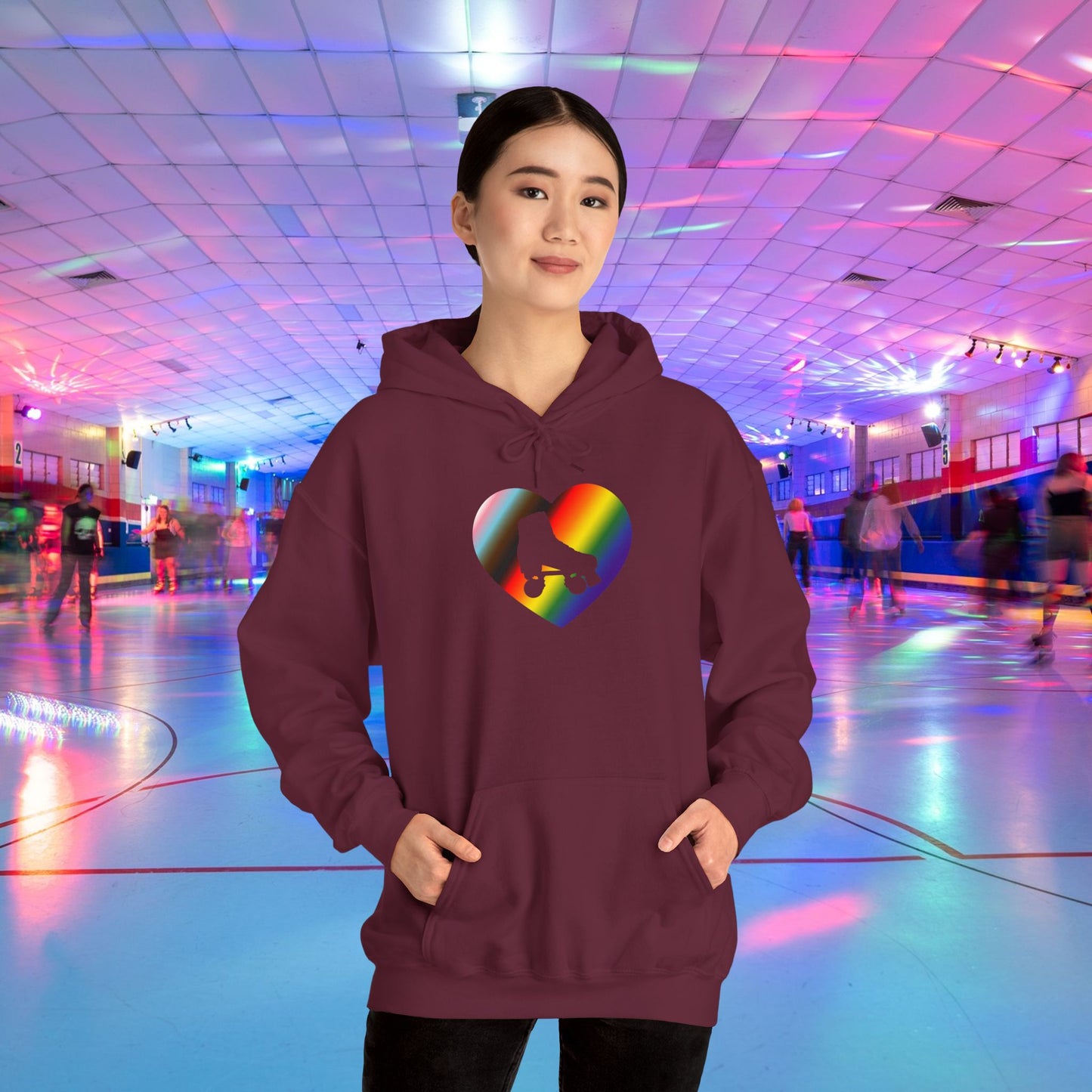 Make Skating Gay Again rainbow roller skate love heart Hoodie - Australian Shipping