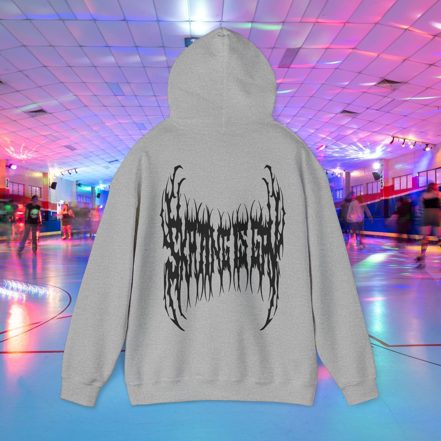 SKATING IS GAY but make it death metal Hoodie - Australian Shipping