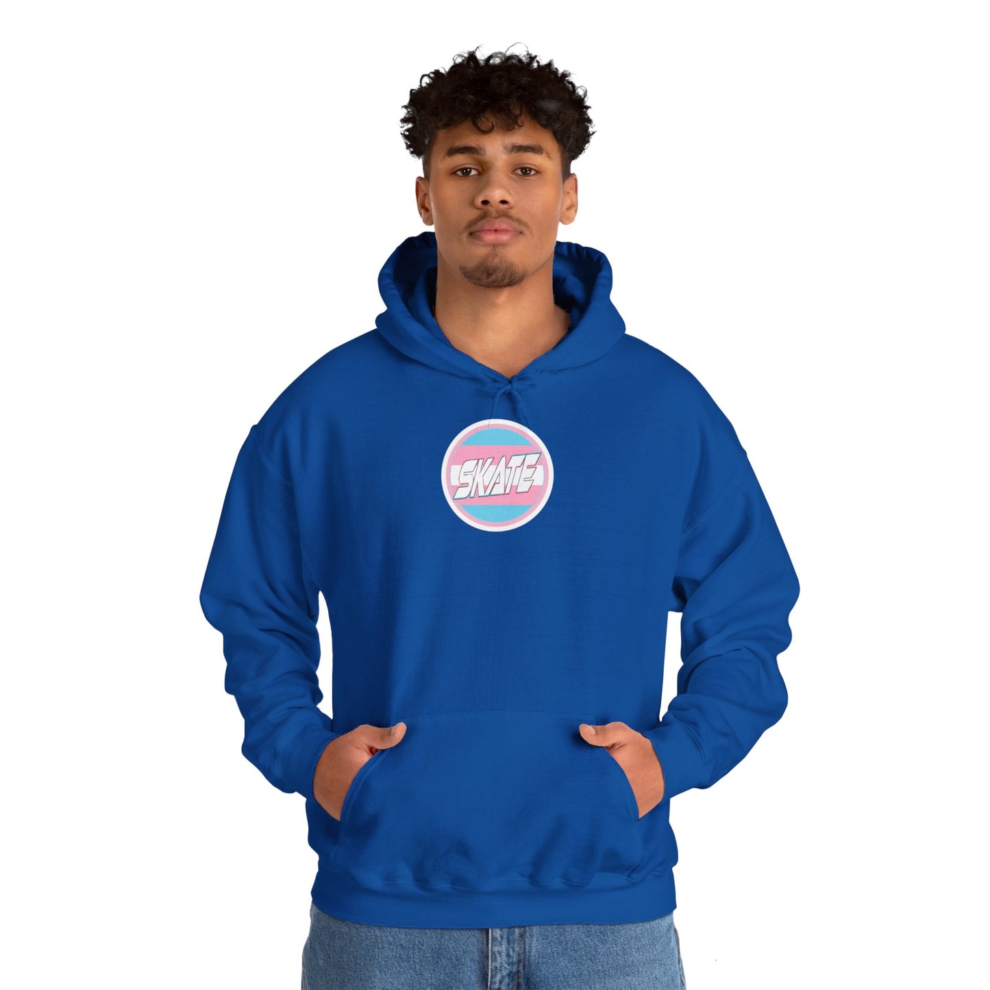 SKATE Trans Flag round logo Hoodie - Australian Shipping