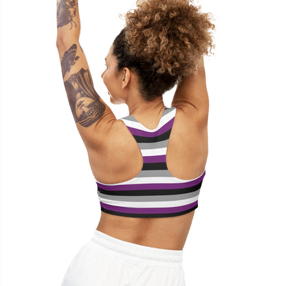 Asexual ace pride flag seamless ports crop . Queer active wear