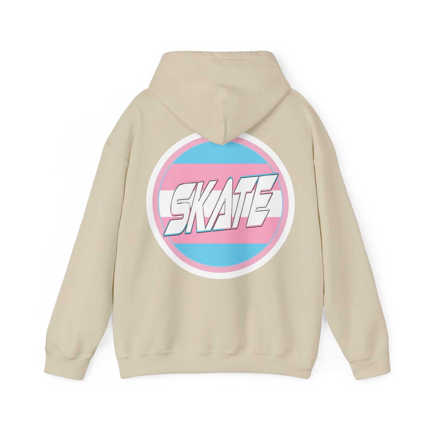 SKATE Trans Flag round logo Hoodie - Australian Shipping