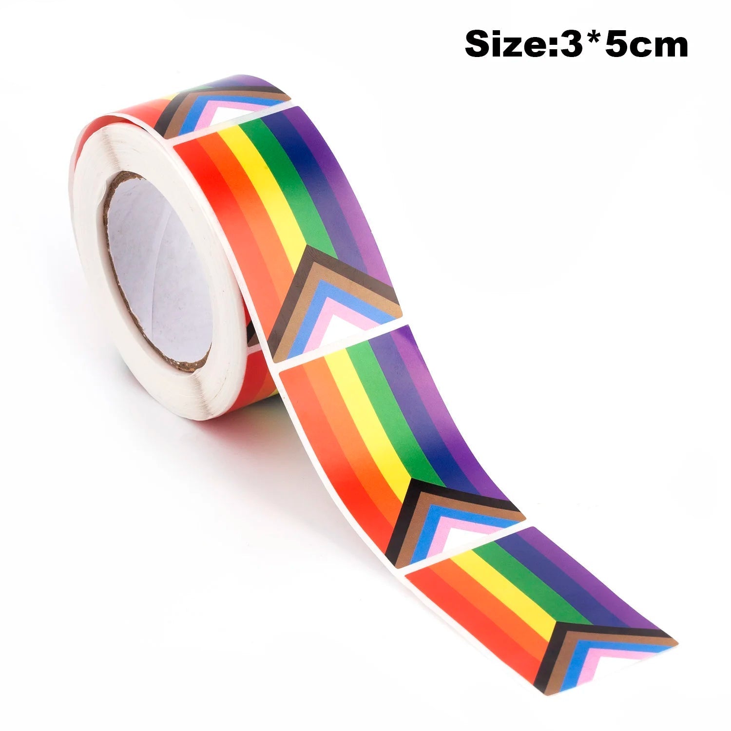 Roll of 250 Pride Flag Paper Stickers - Rainbow, Trans, Bisexual, Pan, Demi, Ace, Ally