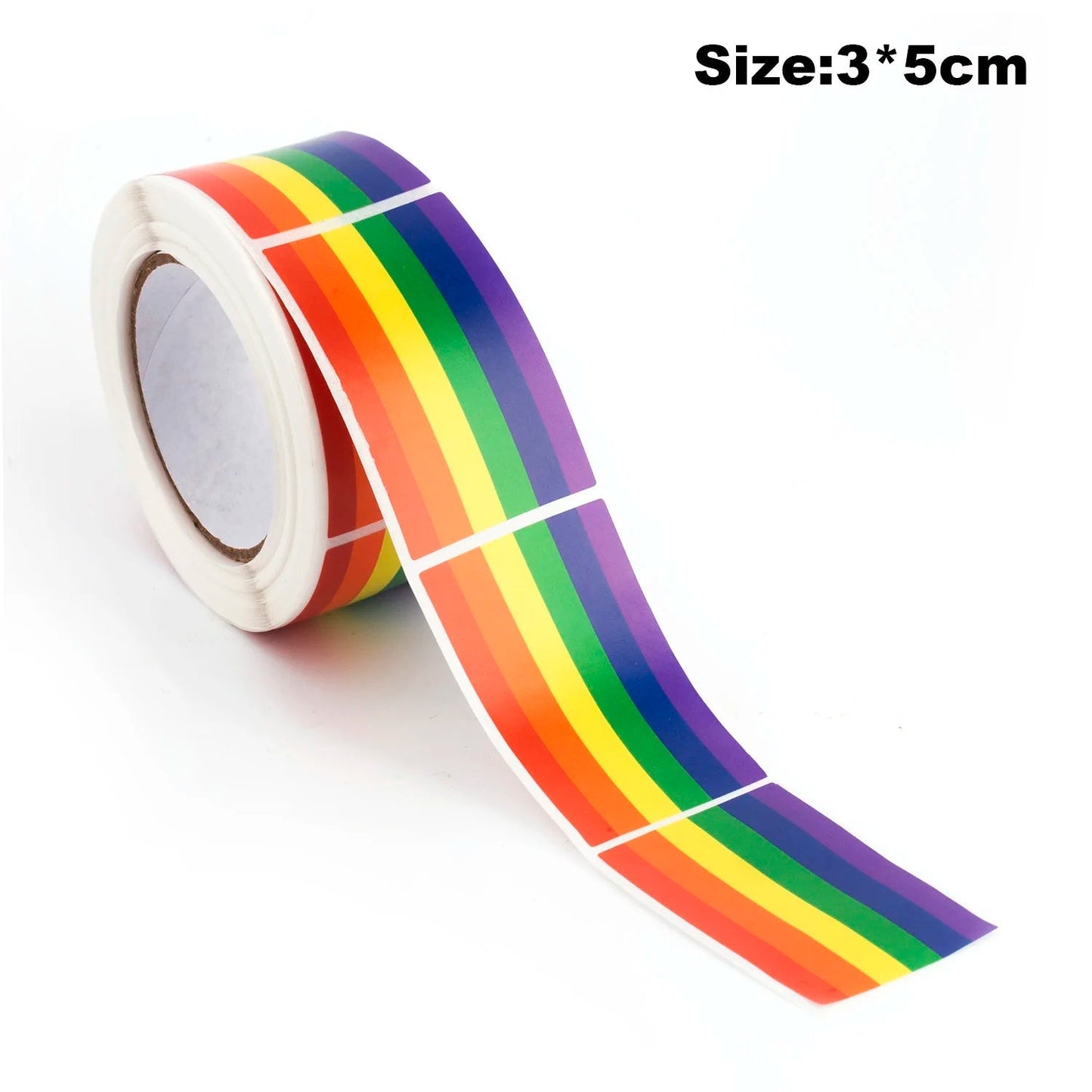 Roll of 250 Pride Flag Paper Stickers - Rainbow, Trans, Bisexual, Pan, Demi, Ace, Ally