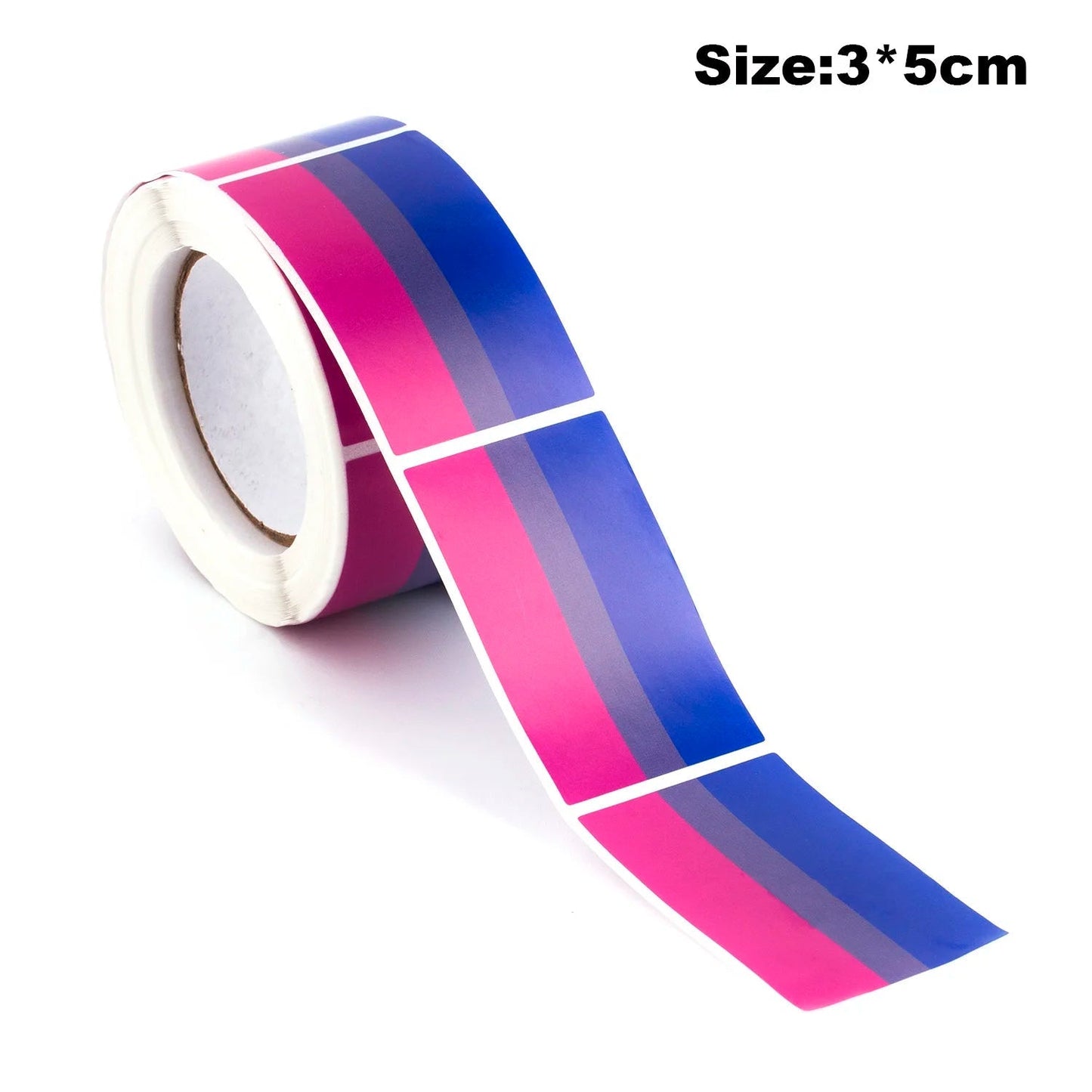 Roll of 250 Pride Flag Paper Stickers - Rainbow, Trans, Bisexual, Pan, Demi, Ace, Ally