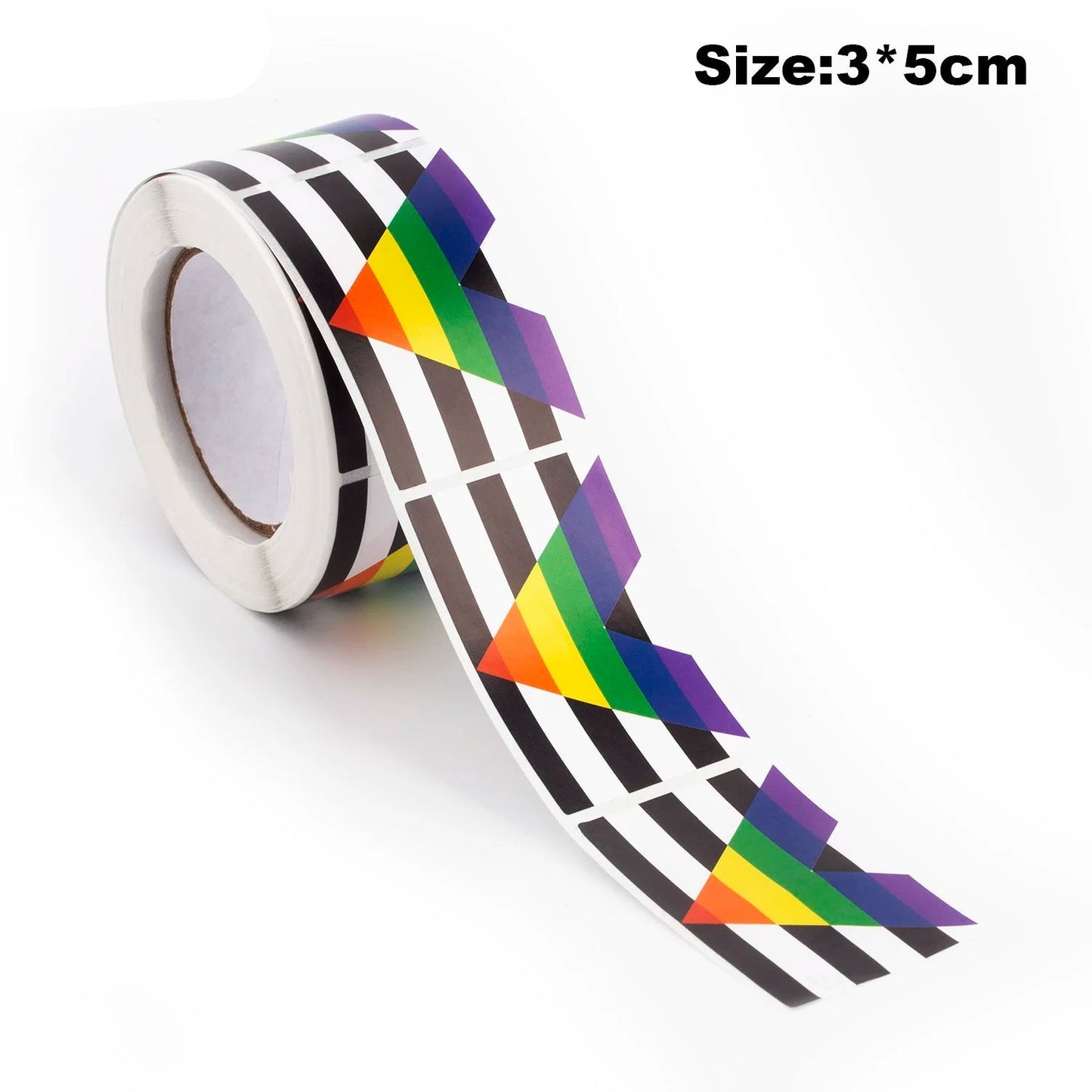 Roll of 250 Pride Flag Paper Stickers - Rainbow, Trans, Bisexual, Pan, Demi, Ace, Ally