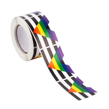 Roll of 250 Pride Flag Paper Stickers - Rainbow, Trans, Bisexual, Pan, Demi, Ace, Ally