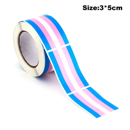 Roll of 250 Pride Flag Paper Stickers - Rainbow, Trans, Bisexual, Pan, Demi, Ace, Ally