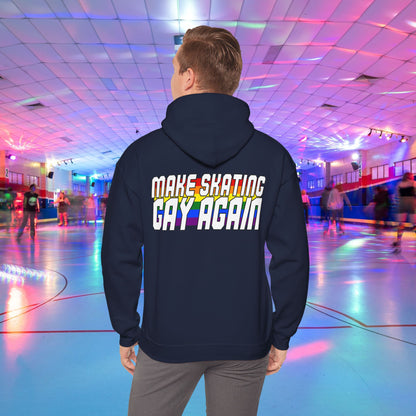 Make Skating Gay Again rainbow roller skate love heart Hoodie - Australian Shipping