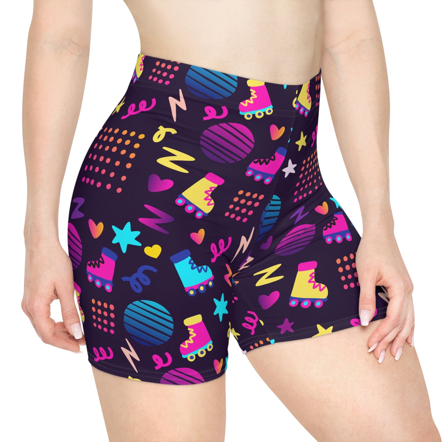 Retro Roller Skate Bike Shorts