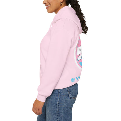 Add Custom Name - SKATE Trans Flag round logo Hoodie - Australian Shipping