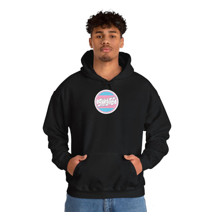 Add Custom Name - SKATE Trans Flag round logo Hoodie - Australian Shipping