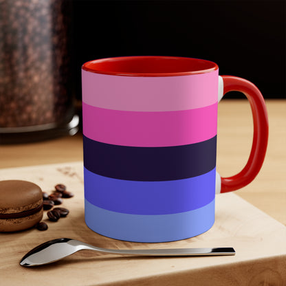 Omnisexual Pride Flag - love hearts - colourful accent mug