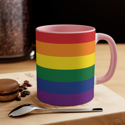 Rainbow pride flag colourful accent mug