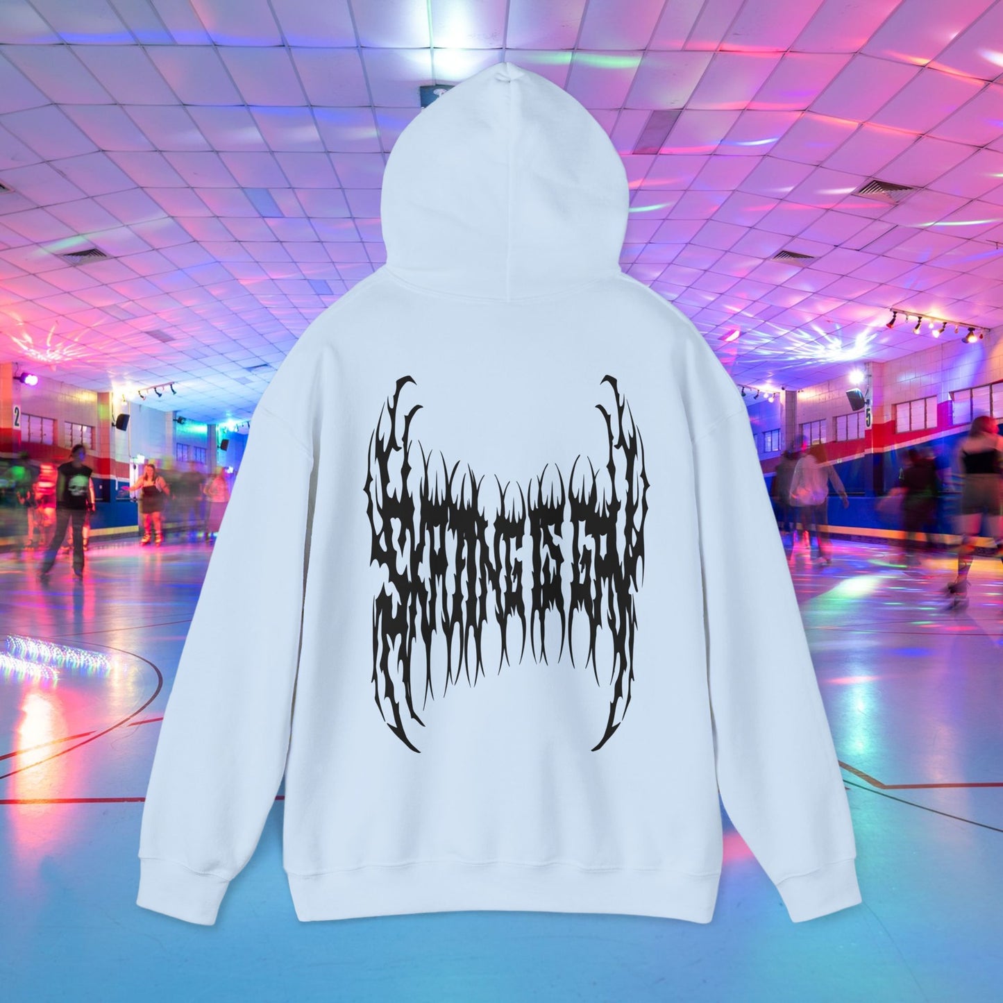 SKATING IS GAY but make it death metal Hoodie - Australian Shipping