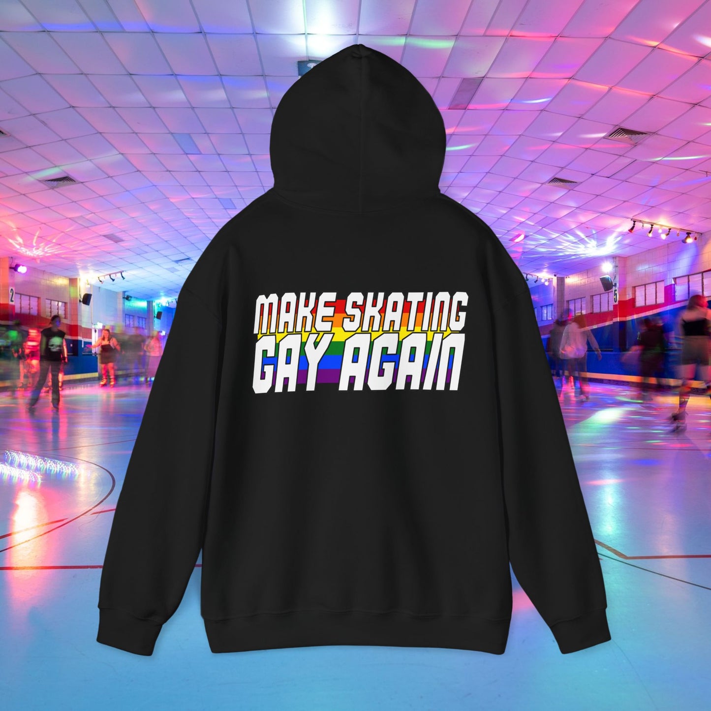 Make Skating Gay Again rainbow roller skate love heart Hoodie - Australian Shipping