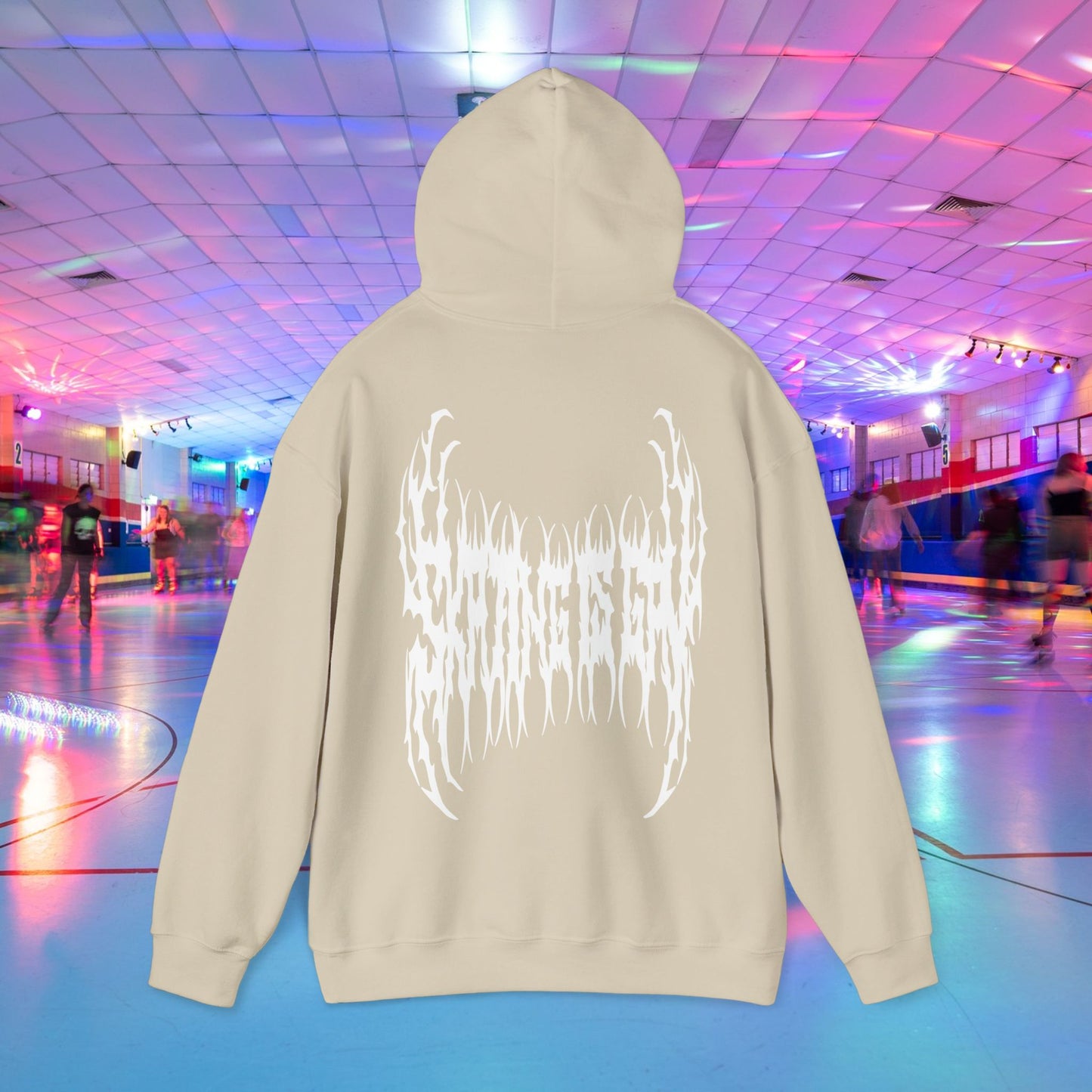 SKATING IS GAY but make it death metal Hoodie - Australian Shipping