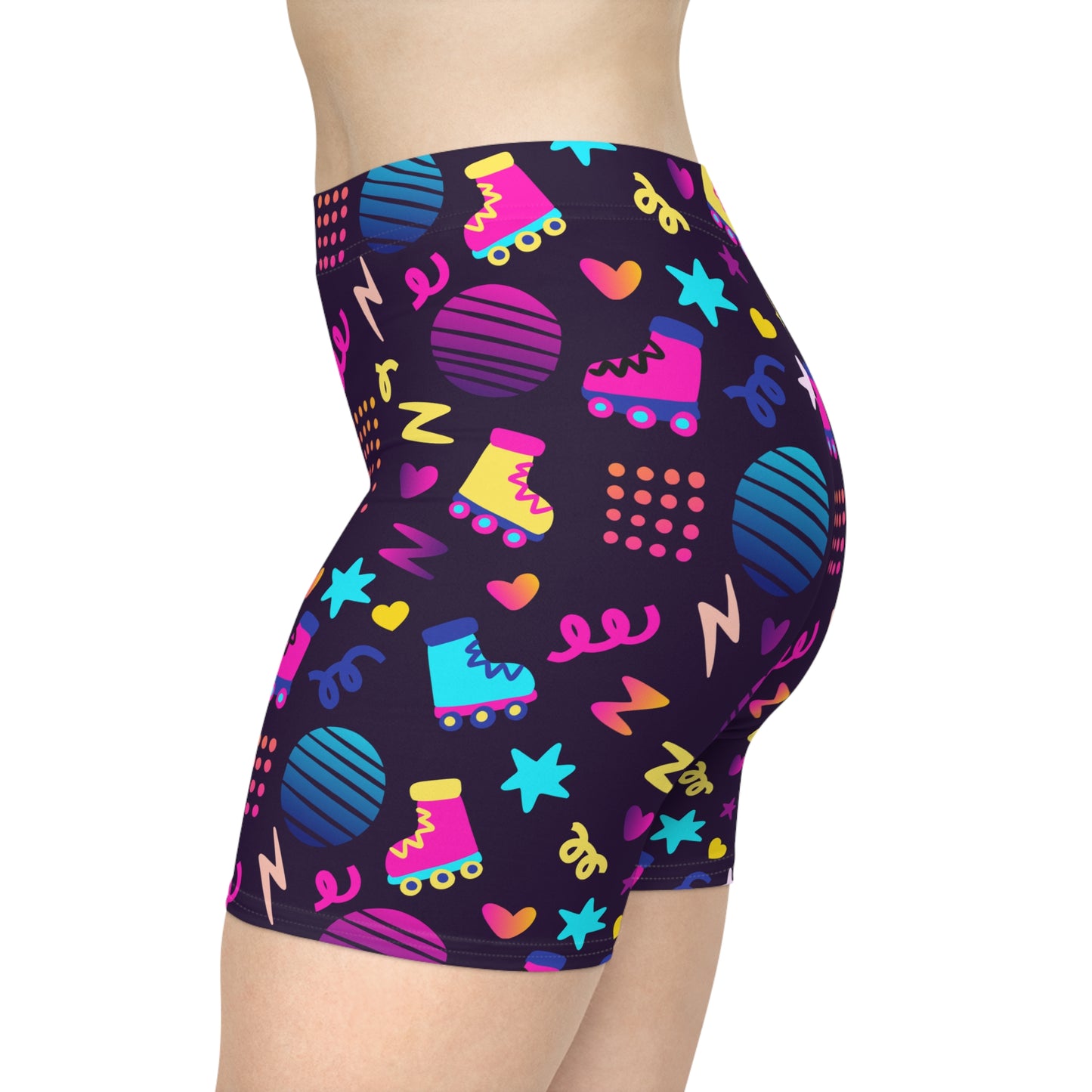 Retro Roller Skate Bike Shorts