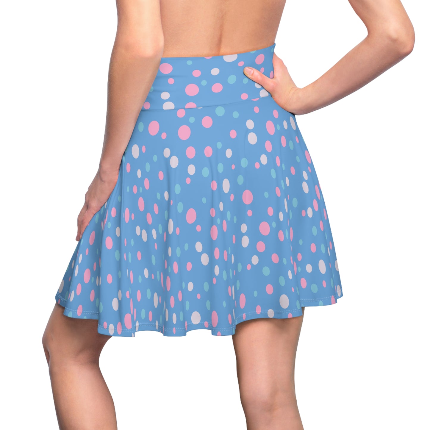 Subtle trans pride flag polka dot Skater Skirt