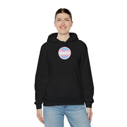 Add Custom Name - SKATE Trans Flag round logo Hoodie - Australian Shipping