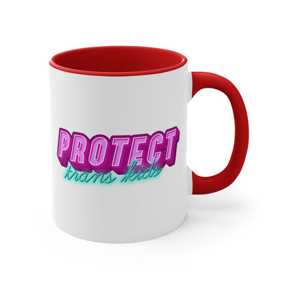 Protect Trans Kids colourful accent mug