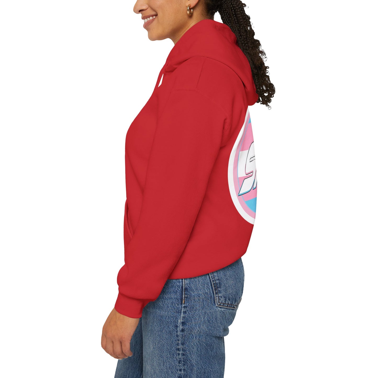 SKATE Trans Flag round logo Hoodie - Australian Shipping