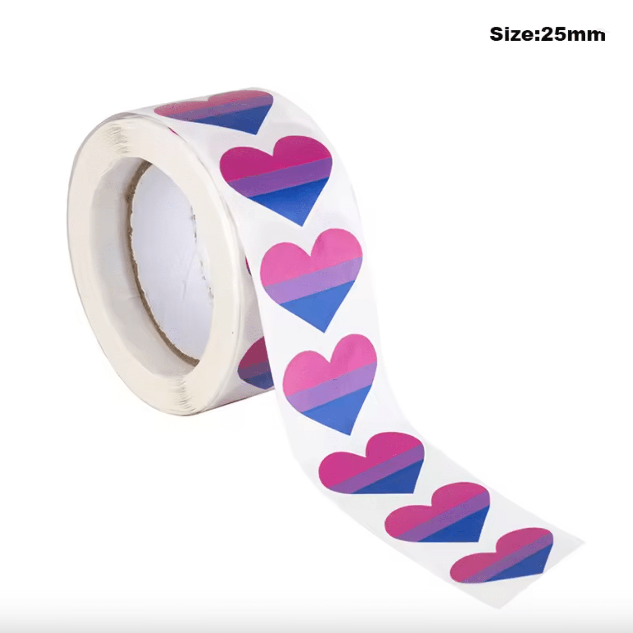 500 Pride Flag Heart Shaped Stickers - Bi, Trans, Lesbian, Demi, Enby, Pan, Progress Pride